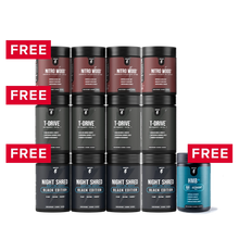 Cargar imagen en el visor de la galería, Supercharged Male Stack 3-Month Supply + 1 Stack Free + 1 FREE HMB